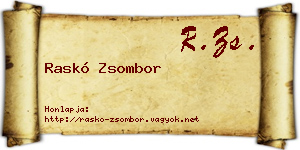 Raskó Zsombor névjegykártya